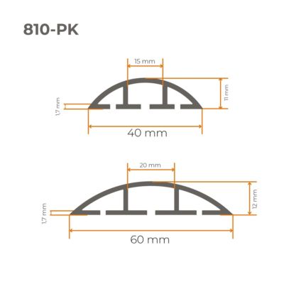 Passe-cables de sol PVC 40 mm QUEST - cache-cables demi-rond a 3 ...