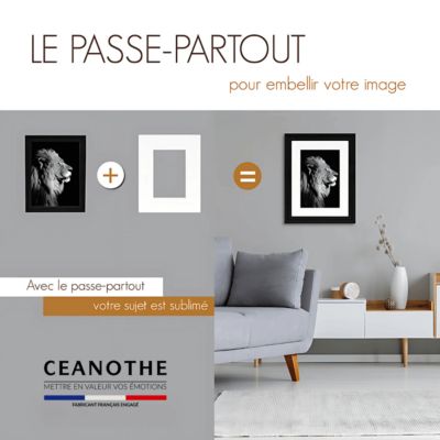 Passe-partout blanc cassé 50x70 cm ouverture 40x60 cm Fabriqué en France