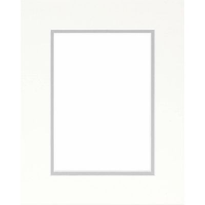 Passe-partout double blanc avec liseré gris 30x40 cm ouverture 20x30 cm Fabriqué en France