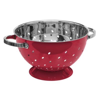 Passoire En Métal 5five - Diamètre 20 Cm (22 Cm Extérieur) - Gris Charbon - Poignées En Bambou - Capacité 4,5L