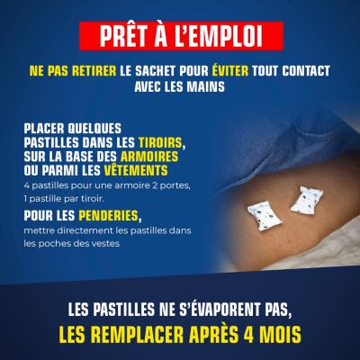 Pastilles anti-mites et larves 375 g