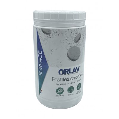 Pastilles Chlorées 1 kg ORLAV Environ 300 Pastilles Effervescentes Désinfectantes au Chlore Actif