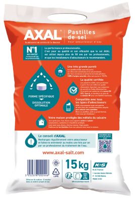 Pastilles de sel pour adoucisseur d'eau 15kg AXAL