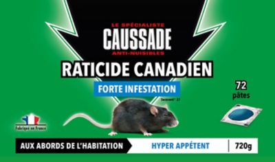 Pat'appat raticide canadien Forte infestation Caussade 720g