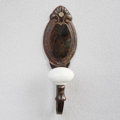 Patère Camée Fonte marron 15x4x5cm