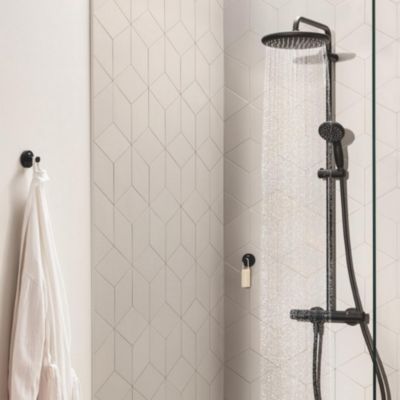 Patère murale + anneau porte serviettes GROHE Start noir mat