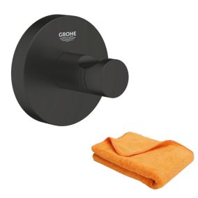 Patère murale GROHE Start noir mat + microfibre