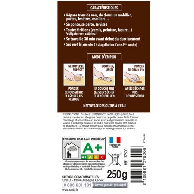 Pâte à bois à l'eau Pin Sintobois 250g