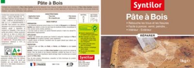 Pâte à bois Chêne clair 1 Kg Syntilor