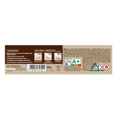 Pâte à bois rebouche petits trous Sintobois chêne clair 250g