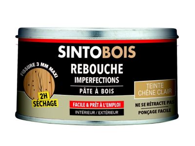 Pâte à bois rebouche petits trous Sintobois chêne clair 250g