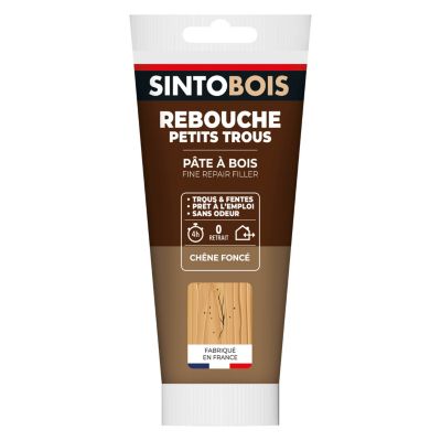 Pâte à bois rebouche petits trous Sintobois chêne foncé 250g