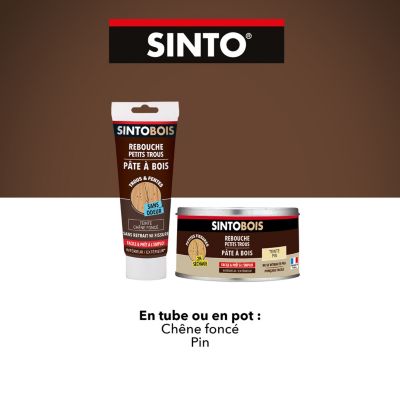 Pâte à bois rebouche petits trous Sintobois chêne foncé 250g