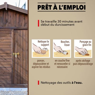 Pâte à bois rebouche petits trous Sintobois chêne moyen 80g