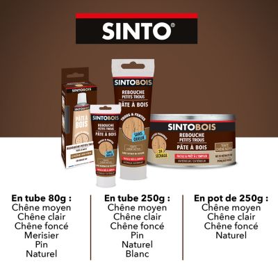 Pâte à bois rebouche petits trous Sintobois pin 250g