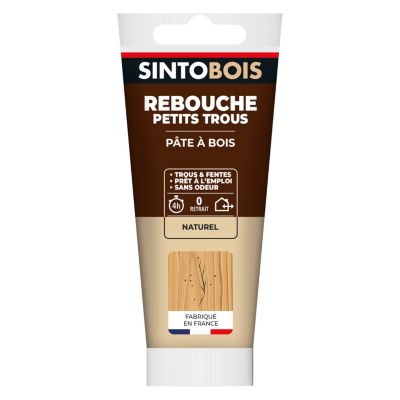 Pâte à bois rebouche petits trous Sintobois teinte bois naturel 80g