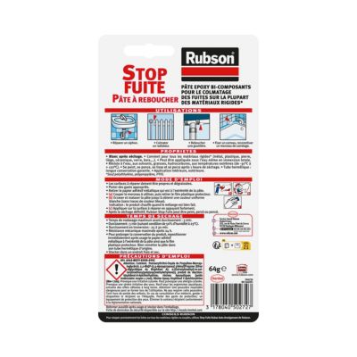 Pâte à reboucher Rubson Salle de bain Saine Stop fuite 64g
