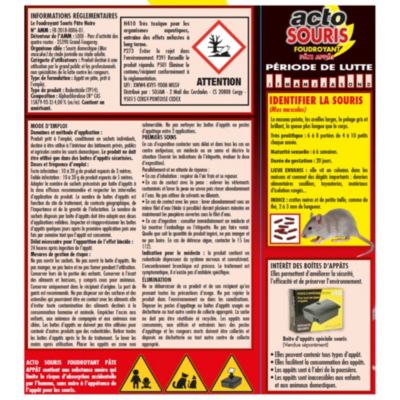 Pâte appât foudroyant souris - 100g - Acto