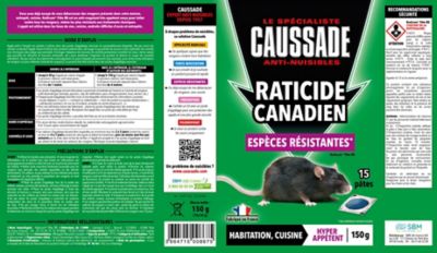 Pâte raticide canadien Espèces résistantes Caussade