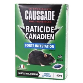 Pâte raticide canadien Forte infestation Caussade 400g