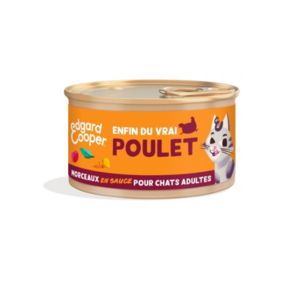 Pâtée en morceaux pour les chats adultes au poulet 85g Edgard cooper