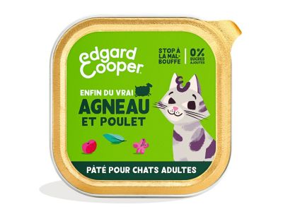 Pâtée pour chat adulte agneau et poulet 85g Edgard Cooper