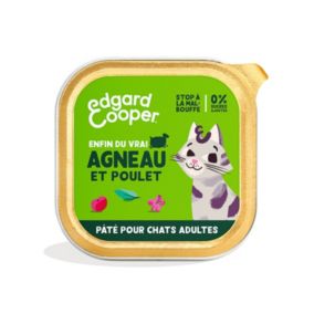 Pâtée pour chat adulte agneau et poulet 85g Edgard Cooper