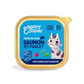 Pâtée pour chat adulte bio saumon et poulet 85g Edgard Cooper