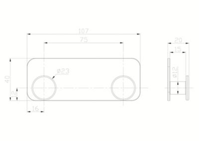 Patère 2 têtes Koros chrome GoodHome