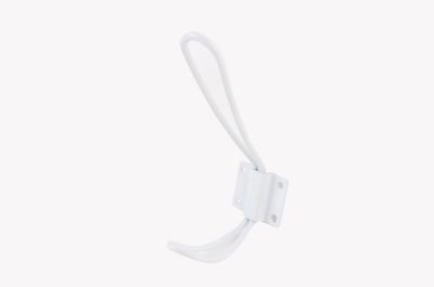 Patère en acier blanc à fixer 2 têtes