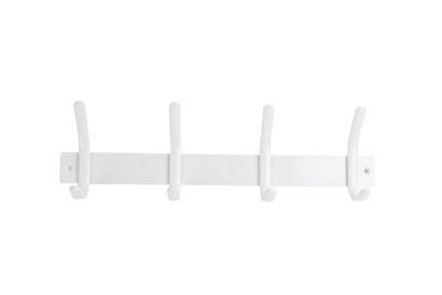 Patère en acier blanc à fixer 4 têtes