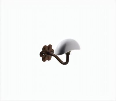 Patère en acier effet rouillé à fixer 1 tête en porcelaine Bar Plus