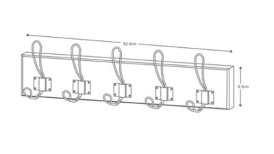 Patère en bois et acier à fixer 10 têtes