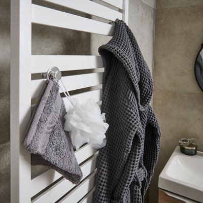 Patère GoodHome Muromi chromées pour sèche-serviette, lot de 2
