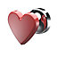 Patère magnétique 1 tête forme de cœur Delonghi coloris rouge