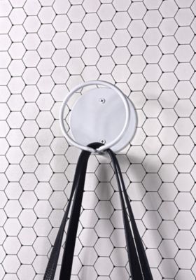Patère murale 1 tête filaire rond N°2 Cime métal blanc