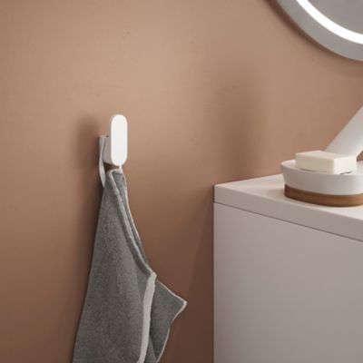 Patère ovale blanche GoodHome Graphene