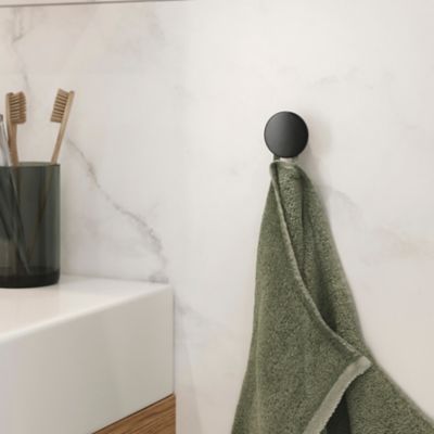 Patère salle de bains à visser 1 tête GoodHome Elland en alliage de zinc coloris noir mat