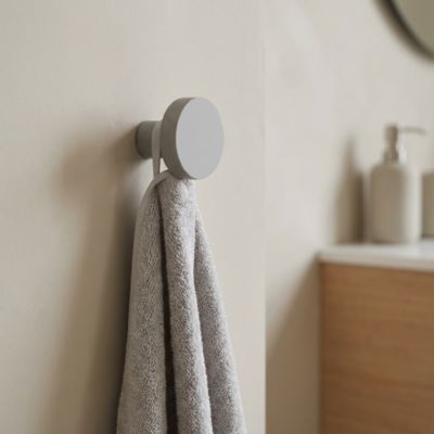 Patère salle de bains à visser 1 tête GoodHome Elland en béton coloris gris nuage