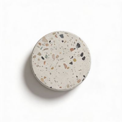Patère salle de bains à visser 1 tête GoodHome Elland Terrazzo en béton coloris blanc moucheté