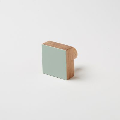 Patère salle de bains à visser 1 tête GoodHome nantua en bois coloris naturel et vert