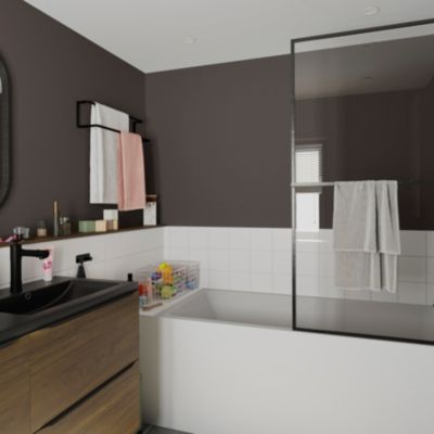 Patère salle de bains à visser 2 têtes GoodHome Koros en acier coloris noir