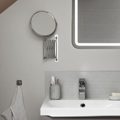 Patère salle de bains à visser ou à coller 1 tête GoodHome Koros en acier coloris argent