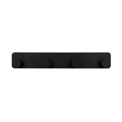 Patère salle de bains à visser ou à coller 4 têtes GoodHome Koros en acier coloris noir