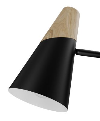 Patère spot E14 5W GoodHome Arraqis noir mat L.8 x L.21 x H.15 cm