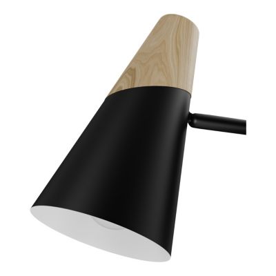 Patère spot E14 5W GoodHome Arraqis noir mat L.8 x L.21 x H.15 cm