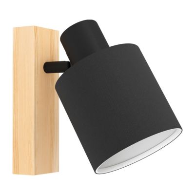 Patère spot E27 10W Eglo Batallas noir L.10 x H.17 x P.20,5 cm