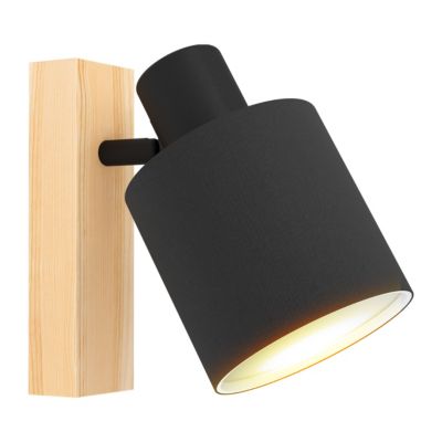 Patère spot E27 10W Eglo Batallas noir L.10 x H.17 x P.20,5 cm