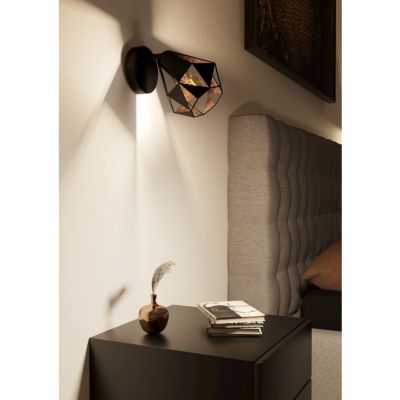 Patère spot E27 40W Eglo Carlton noir L.25,5 x Ø16cm