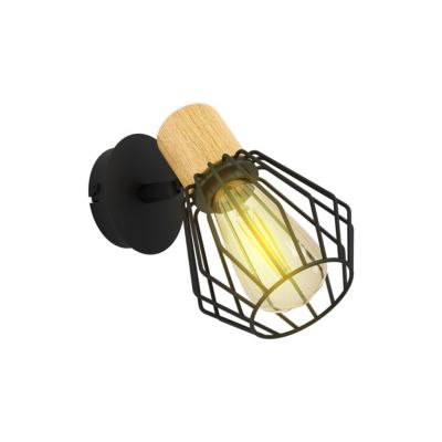 Patère spot E27 40W Eglo Palmorla noir Ø10,5cm